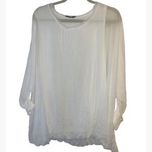 Silk white Baci flowy top
